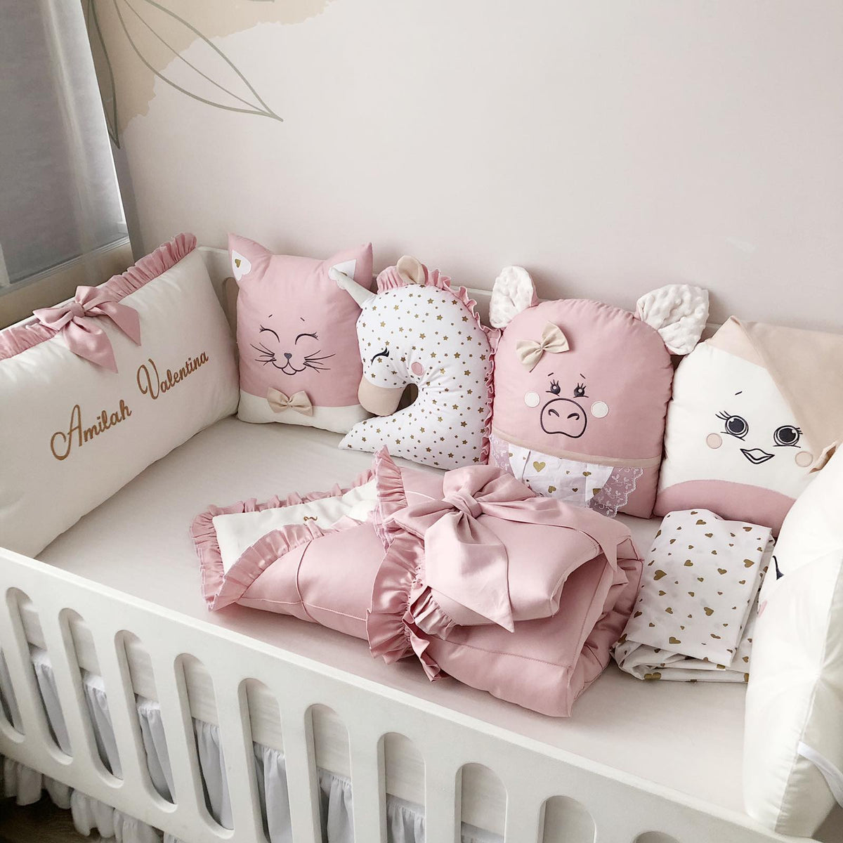 Piece Cot Crib Bedding Sets Girl Girl Linen Crib Bedding Set