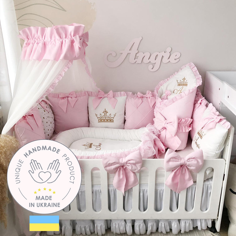 Angie pink crib set