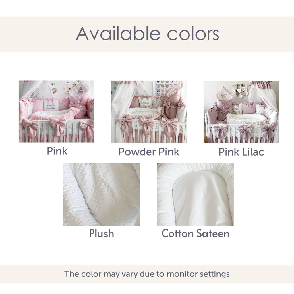 Available colors: Pink, Powder Pink, Pink Lilac.  The color may vary due to monitor settings
