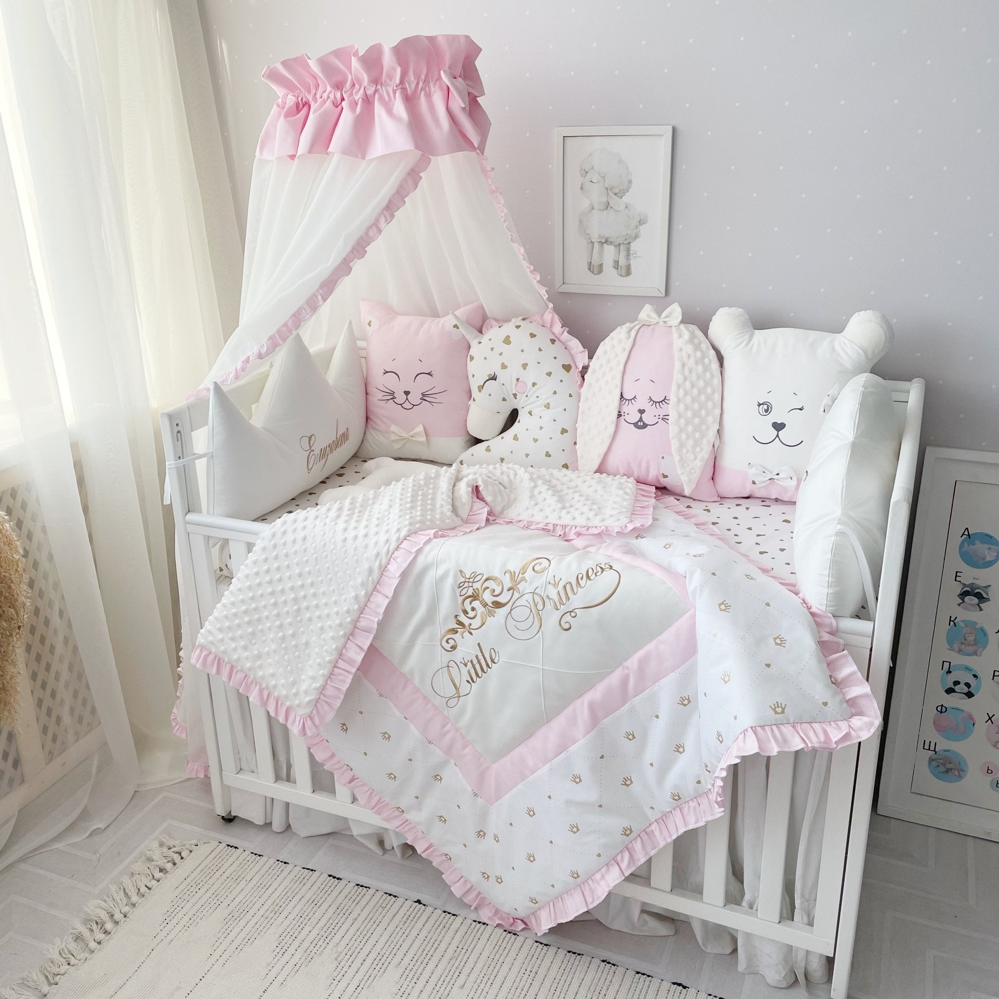 Order Baby Girl Crib Bedding Sets with Bumper KudikisShop