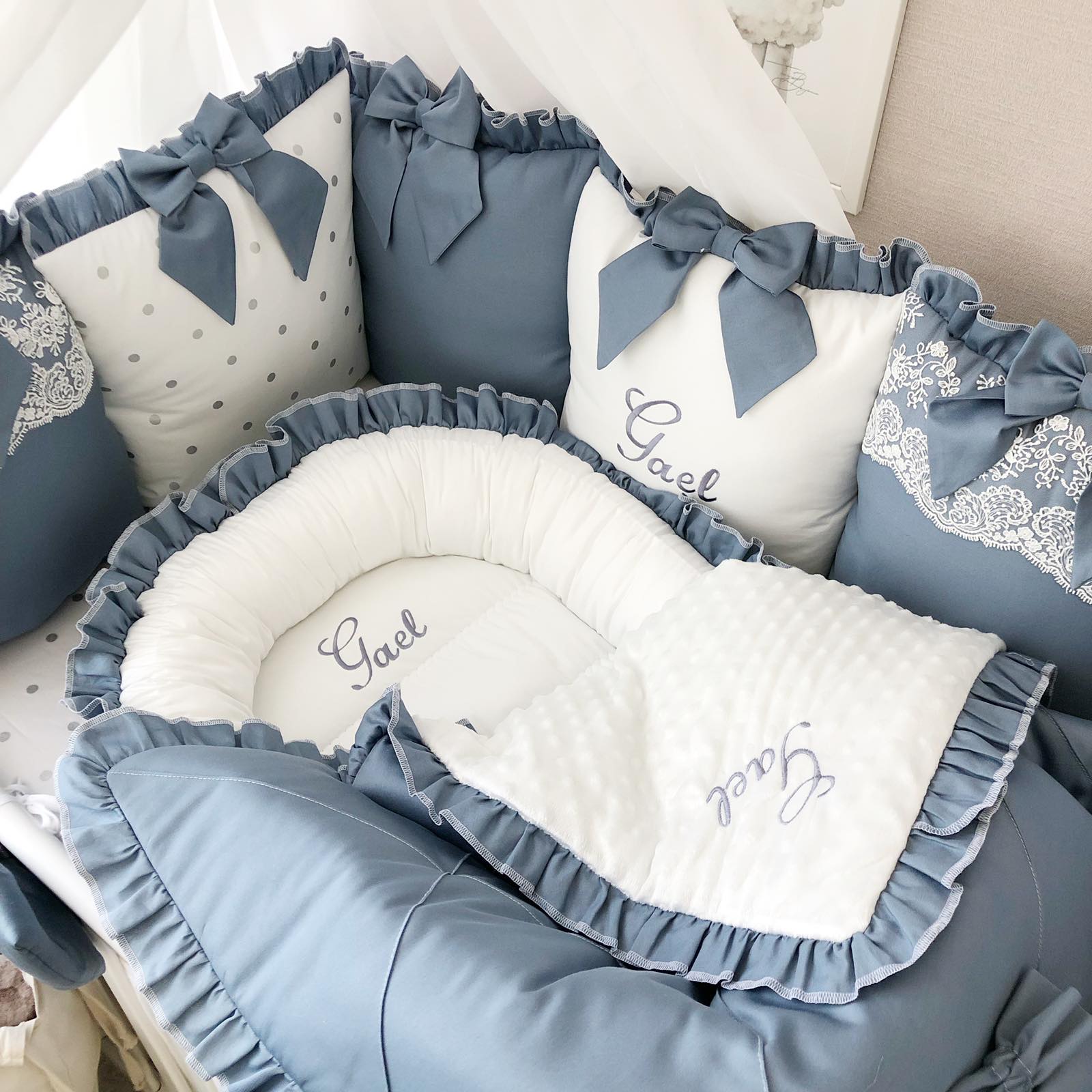 Terwex Personalized Crib Bedding Set,Custom Baby Bedding Set With Name