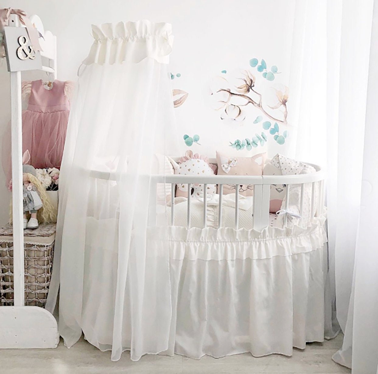 stokke sleepi crib bedding Stokke sleepi Crib skirt, Powder pink